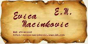Evica Mačinković vizit kartica